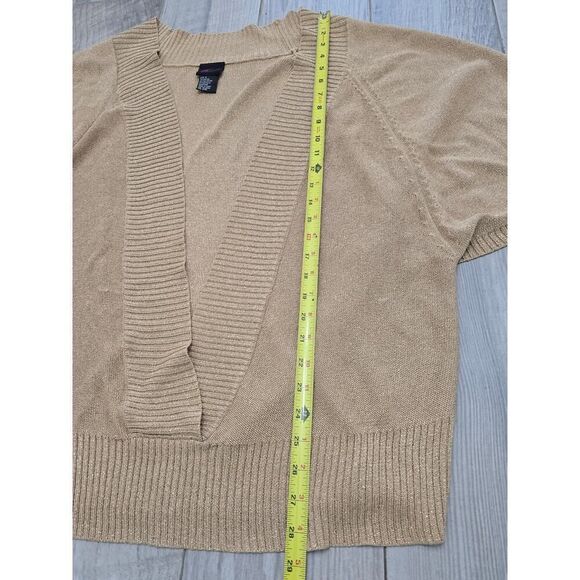 Torrid Gold Metallic Shrug Size 4X Plus Cropped Knit Cardigan Glam Holiday Layer - Picture 5 of 5